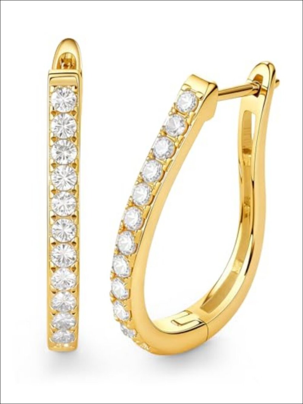 Moissanite Hoop Earrings 26.4MM White Gold Plated 0.72CT Huggie